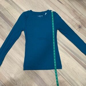 LOFT Turquoise Long Sleeve Shirt